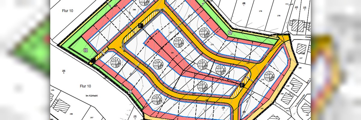 Auszug eines Bebauungsplans Auszug eines Bebauungsplans